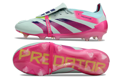Adidas Predator Elite Foldover Tongue FG Low-Tops Soccer Cleats - Blue/Purple/Pink