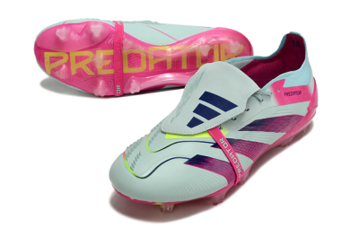 Adidas Predator Elite Foldover Tongue FG Low-Tops Soccer Cleats - Blue/Purple/Pink