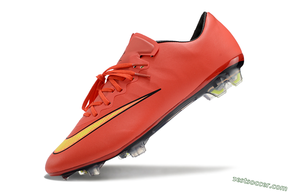Nike Mercurial Vapor 10 FG Low-Tops Soccer Cleats - Red/Yellow/Black 5