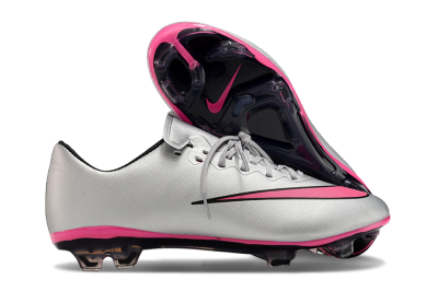 Nike Mercurial Vapor 10 FG Low-Tops Soccer Cleats - Silver/Pink/Black
