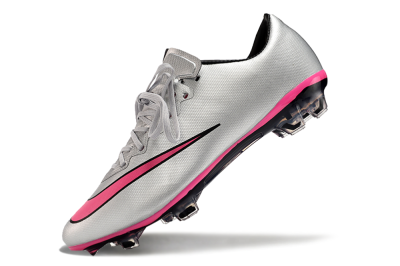 Nike Mercurial Vapor 10 FG Low-Tops Soccer Cleats - Silver/Pink/Black