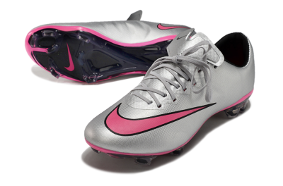 Nike Mercurial Vapor 10 FG Low-Tops Soccer Cleats - Silver/Pink/Black