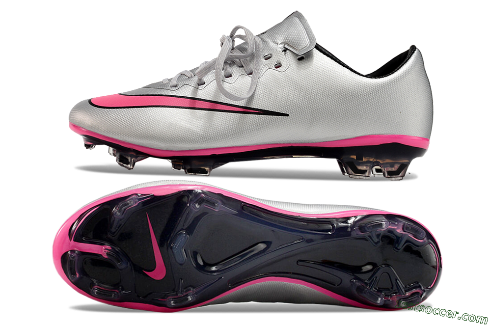 Nike Mercurial Vapor 10 FG Low-Tops Soccer Cleats - Silver/Pink/Black 1