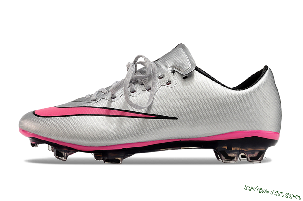 Nike Mercurial Vapor 10 FG Low-Tops Soccer Cleats - Silver/Pink/Black 2