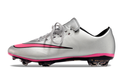 Nike Mercurial Vapor 10 FG Low-Tops Soccer Cleats - Silver/Pink/Black