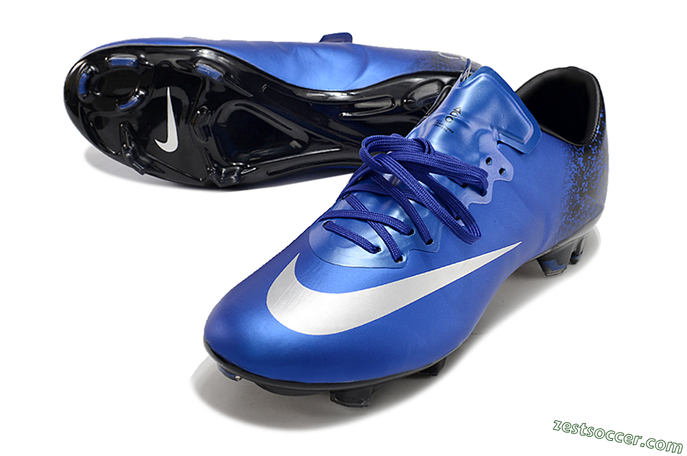 Nike Mercurial Vapor 10 FG Low-Tops Soccer Cleats - Blue/White/Black 3