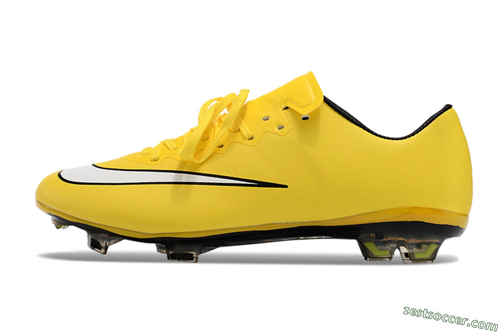 Nike Mercurial Vapor 10 FG Low-Tops Soccer Cleats - Yellow/White/Black 2