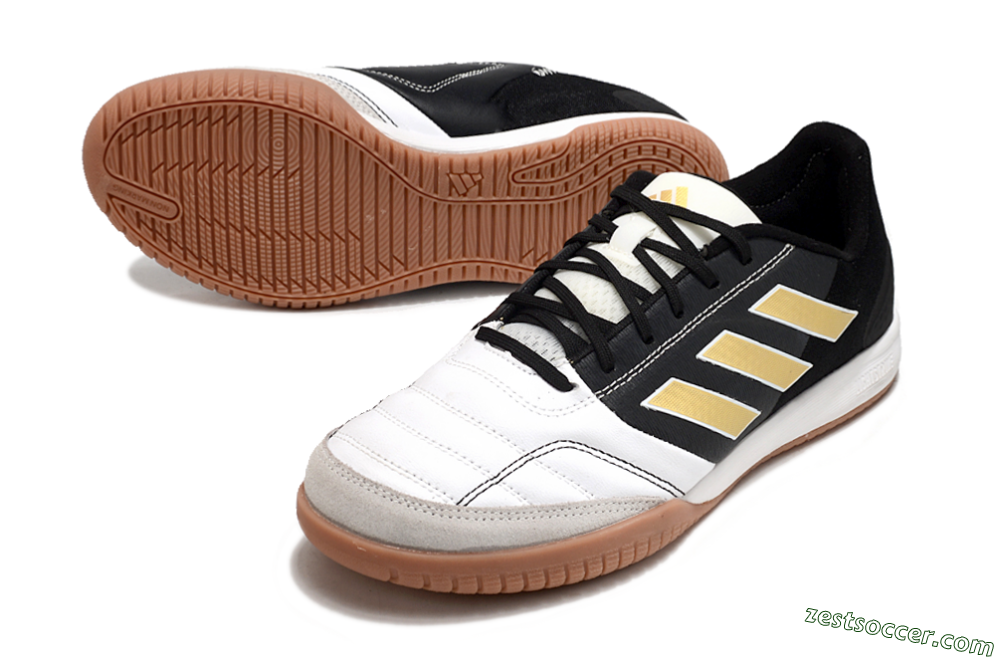 Adidas Top Sala Competition IC Low-Tops Soccer Shoes - White/Black/Gold 3
