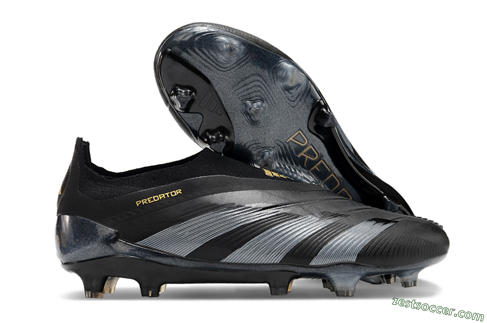 Adidas Predator Elite Laceless FG Low-Tops Soccer Cleats - Black/Silver/Gold 0