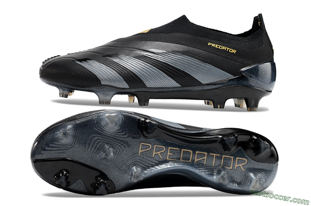 Adidas Predator Elite Laceless FG Low-Tops Soccer Cleats - Black/Silver/Gold 1