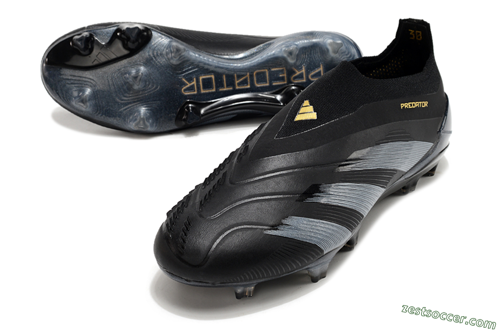 Adidas Predator Elite Laceless FG Low-Tops Soccer Cleats - Black/Silver/Gold 3