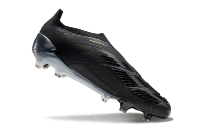 Adidas Predator Elite Laceless FG Low-Tops Soccer Cleats - Black/Silver/Gold