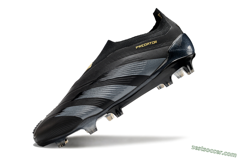 Adidas Predator Elite Laceless FG Low-Tops Soccer Cleats - Black/Silver/Gold 5