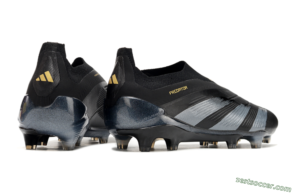 Adidas Predator Elite Laceless FG Low-Tops Soccer Cleats - Black/Silver/Gold 6