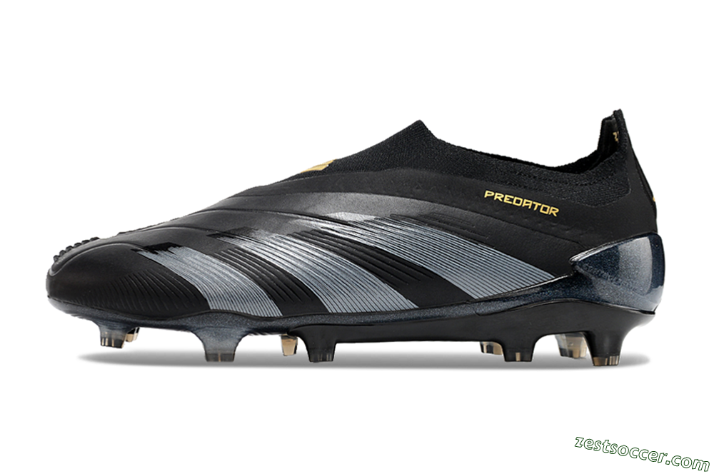 Adidas Predator Elite Laceless FG Low-Tops Soccer Cleats - Black/Silver/Gold 2