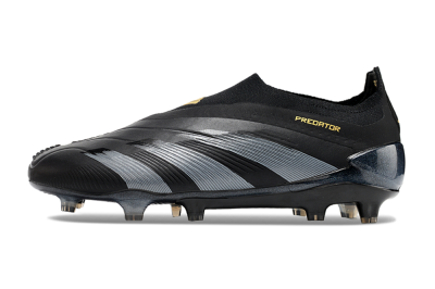 Adidas Predator Elite Laceless FG Low-Tops Soccer Cleats - Black/Silver/Gold