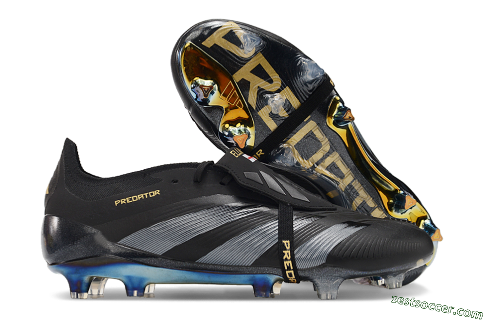 Adidas Predator Elite Foldover Tongue FG Low-Tops Soccer Cleats - Black/Silver/Gold 0