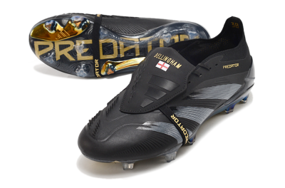Adidas Predator Elite Foldover Tongue FG Low-Tops Soccer Cleats - Black/Silver/Gold