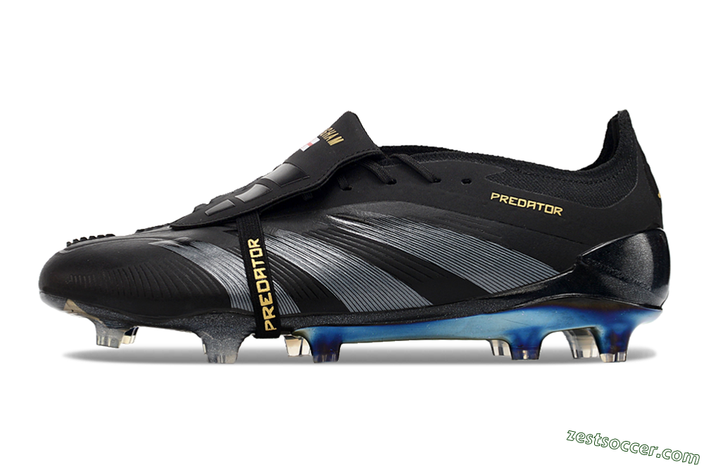 Adidas Predator Elite Foldover Tongue FG Low-Tops Soccer Cleats - Black/Silver/Gold 2