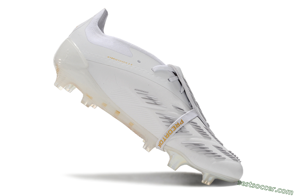 Adidas Predator Elite Foldover Tongue FG Low-Tops Soccer Cleats - Beige/Gold/White 4
