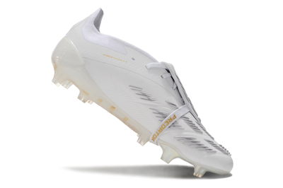 Adidas Predator Elite Foldover Tongue FG Low-Tops Soccer Cleats - Beige/Gold/White