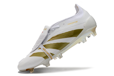 Adidas Predator Elite Foldover Tongue FG Low-Tops Soccer Cleats - Beige/Gold/White