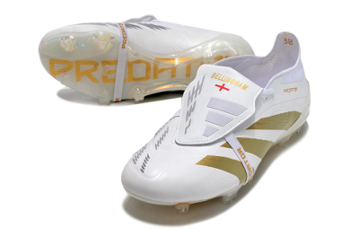 Adidas Predator Elite Foldover Tongue FG Low-Tops Soccer Cleats - Beige/Gold/White