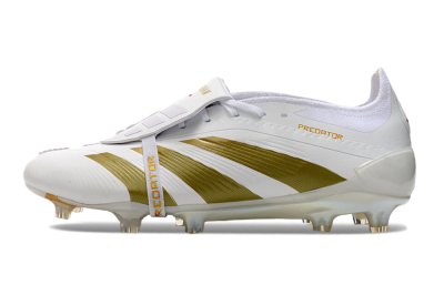 Adidas Predator Elite Foldover Tongue FG Low-Tops Soccer Cleats - Beige/Gold/White