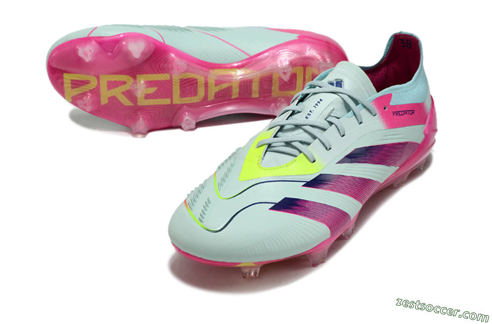 Adidas Predator Elite 24 FG Low-Tops Soccer Cleats - Jade/Purple/Pink 3