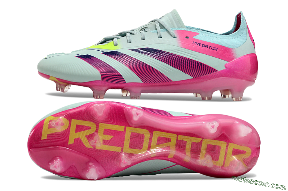 Adidas Predator Elite 24 FG Low-Tops Soccer Cleats - Jade/Purple/Pink 1