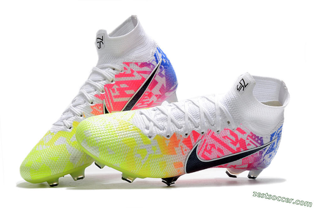 Nike Mercurial Superfly 7 Elite FG High-Tops Soccer Cleats - Yellow/Pink/Blue 6