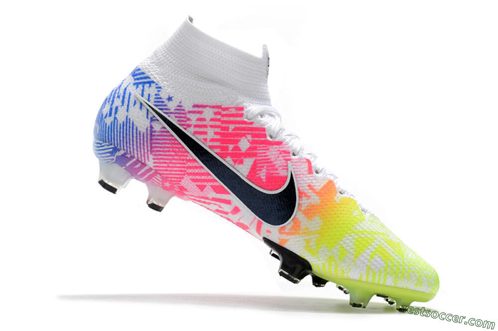 Nike Mercurial Superfly 7 Elite FG High-Tops Soccer Cleats - Yellow/Pink/Blue 7