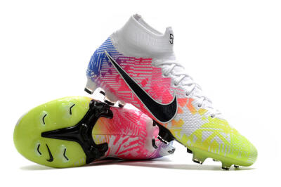 Nike Mercurial Superfly 7 Elite FG High-Tops Soccer Cleats - Yellow/Pink/Blue