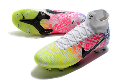Nike Mercurial Superfly 7 Elite FG High-Tops Soccer Cleats - Yellow/Pink/Blue