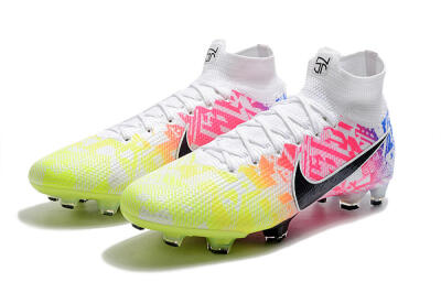 Nike Mercurial Superfly 7 Elite FG High-Tops Soccer Cleats - Yellow/Pink/Blue