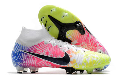 Nike Mercurial Superfly 7 Elite FG High-Tops Soccer Cleats - Yellow/Pink/Blue