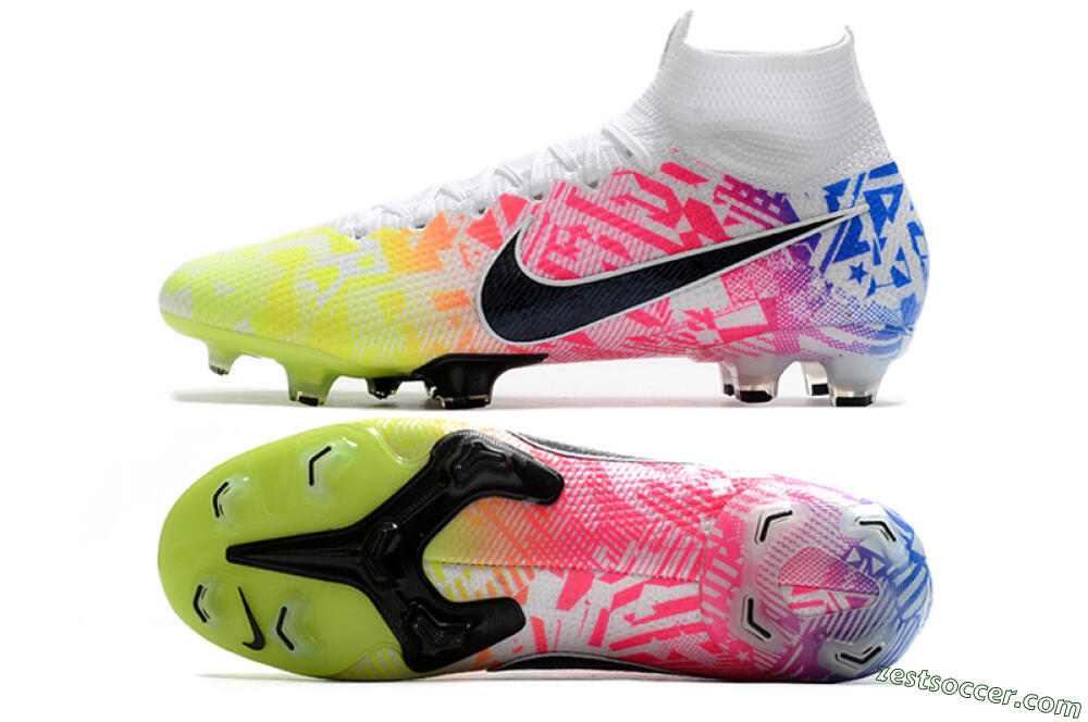 Nike Mercurial Superfly 7 Elite FG High-Tops Soccer Cleats - Yellow/Pink/Blue 1