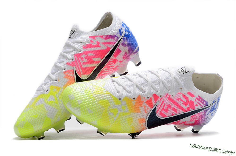 Nike Mercurial Vapor 13 Elite FG Low-Tops Soccer Cleats - Yellow/Pink/Blue 6
