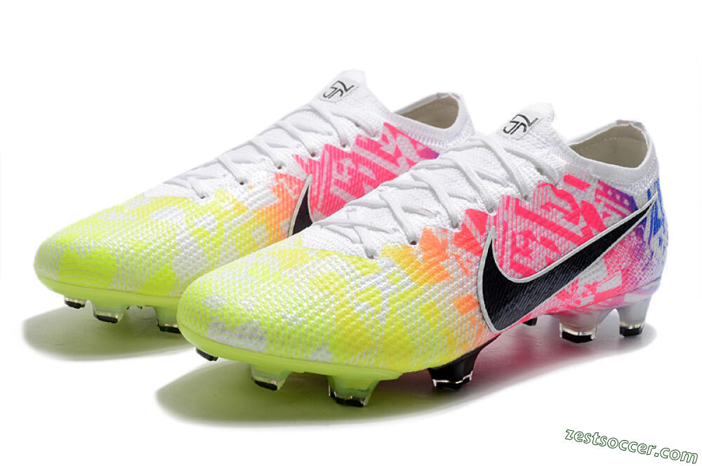 Nike Mercurial Vapor 13 Elite FG Low-Tops Soccer Cleats - Yellow/Pink/Blue 5