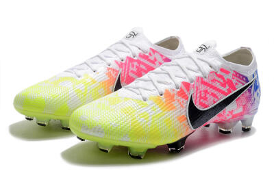 Nike Mercurial Vapor 13 Elite FG Low-Tops Soccer Cleats - Yellow/Pink/Blue