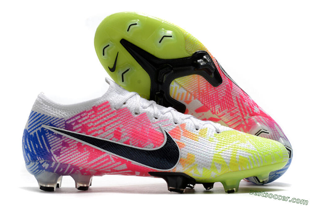 Nike Mercurial Vapor 13 Elite FG Low-Tops Soccer Cleats - Yellow/Pink/Blue 0
