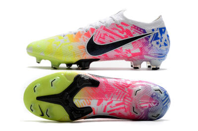 Nike Mercurial Vapor 13 Elite FG Low-Tops Soccer Cleats - Yellow/Pink/Blue
