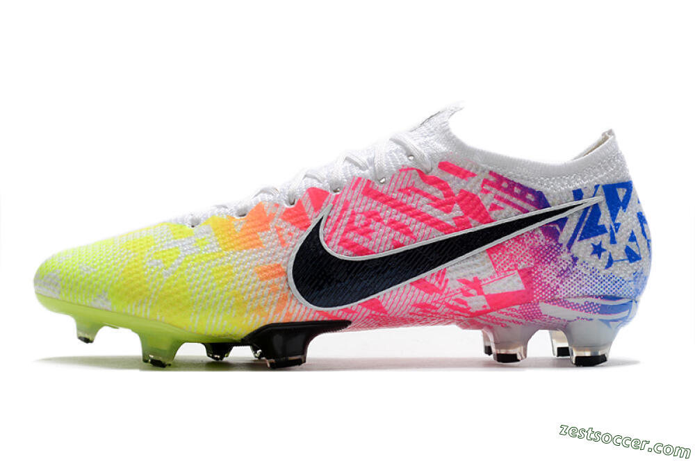 Nike Mercurial Vapor 13 Elite FG Low-Tops Soccer Cleats - Yellow/Pink/Blue 2