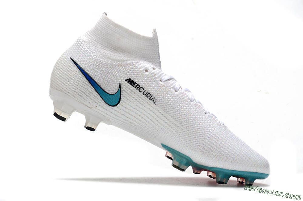 Nike Mercurial Superfly 7 Elite FG High-Tops Soccer Cleats - White/Red/Blue 7