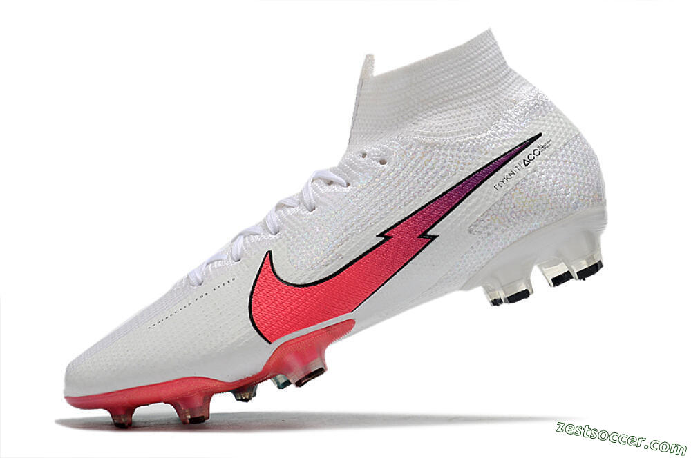 Nike Mercurial Superfly 7 Elite FG High-Tops Soccer Cleats - White/Red/Blue 8
