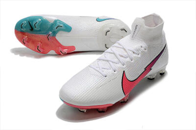 Nike Mercurial Superfly 7 Elite FG High-Tops Soccer Cleats - White/Red/Blue