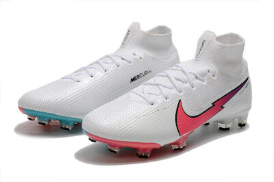 Nike Mercurial Superfly 7 Elite FG High-Tops Soccer Cleats - White/Red/Blue