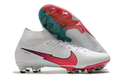 Nike Mercurial Superfly 7 Elite FG High-Tops Soccer Cleats - White/Red/Blue