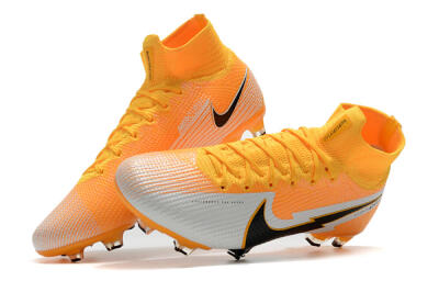 Nike Mercurial Superfly 7 Elite FG High-Tops Soccer Cleats - Orange/White/Black