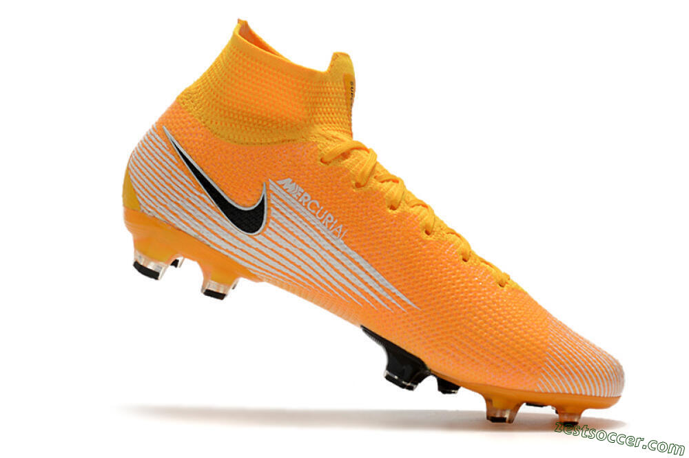 Nike Mercurial Superfly 7 Elite FG High-Tops Soccer Cleats - Orange/White/Black 7